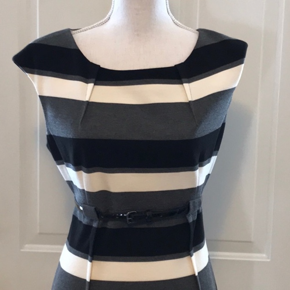 Calvin Klein stripped stealth dress